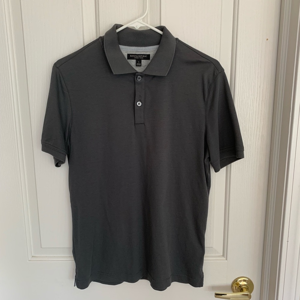 Banana Republic Luxury-Touch Polo, gray, size S